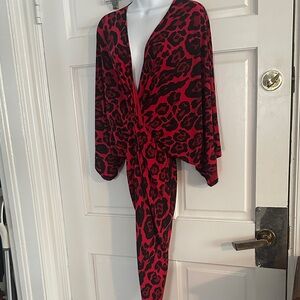 Flounce London Bat wing red and black dress